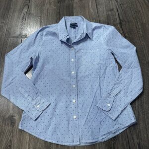 GAP boyfriend fit Navy blue white Striped Button-Up Shirt size small star print